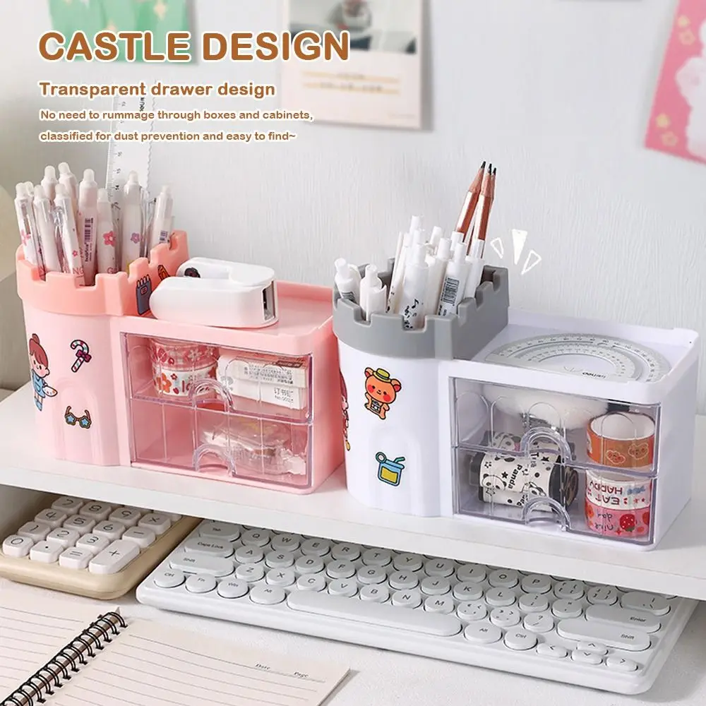 Plastic Pen Holder Drawer Style Castle Shape Pen Container Multifunctional Dustproof Desktop Organizer Back To School
Plastic Pen Holder Drawer Style Castle Shape Pen Container Multifunctional Dustproof Desktop Organizer Back To School