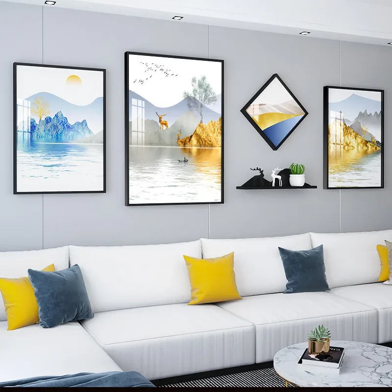 New Chinese living room Fulu landscape paintin aluminum alloy shelf combination
New Chinese living room Fulu landscape paintin aluminum alloy shelf combination