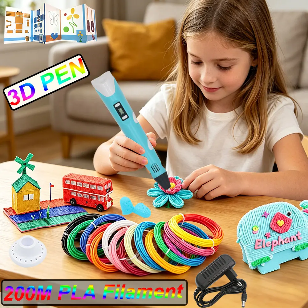 3D Pen 3d Printing Pen DIY Drawing Pens PLA Filament Birthday Christmas Gift For Kids Children with Power Adapter Travel Case
3D Pen 3d Printing Pen DIY Drawing Pens PLA Filament Birthday Christmas Gift For Kids Children with Power Adapter Travel Case