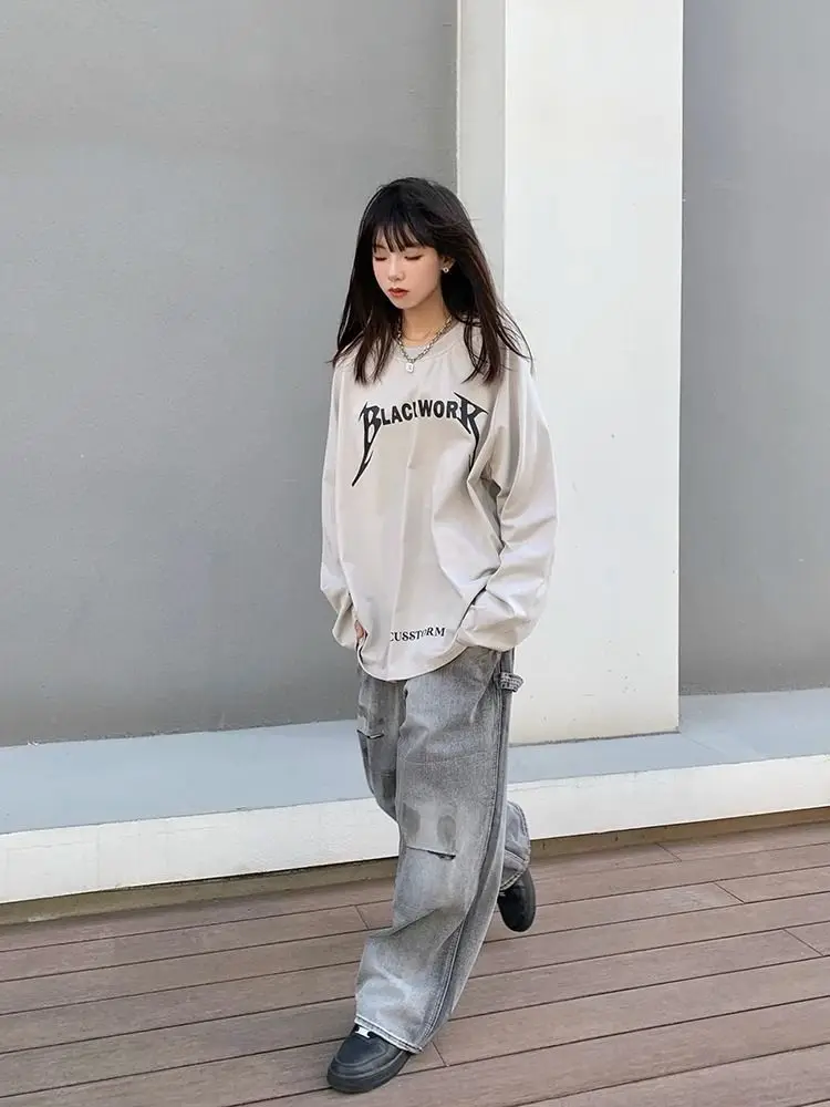 HOUZHOU Hip Hop Letter Print Tshirts Women Harajuku Gothic Oversize Long Sleeve Tees Korean Streetwear Casual Cotton Tops Autumn
HOUZHOU Hip Hop Letter Print Tshirts Women Harajuku Gothic Oversize Long Sleeve Tees Korean Streetwear Casual Cotton Tops Autumn