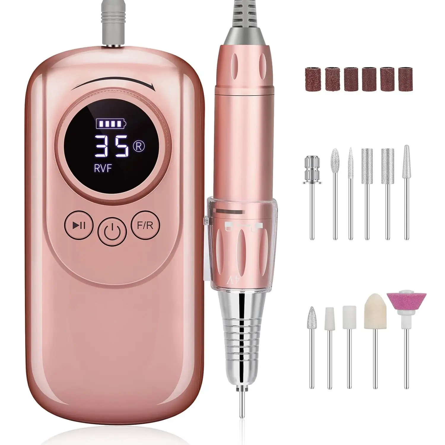Rechargeable 35000 RPM Nail Drill, Cordless Electric Nail File Kit with 11 Bits for Acrylic Gel Manicure Pedicure
Rechargeable 35000 RPM Nail Drill, Cordless Electric Nail File Kit with 11 Bits for Acrylic Gel Manicure Pedicure