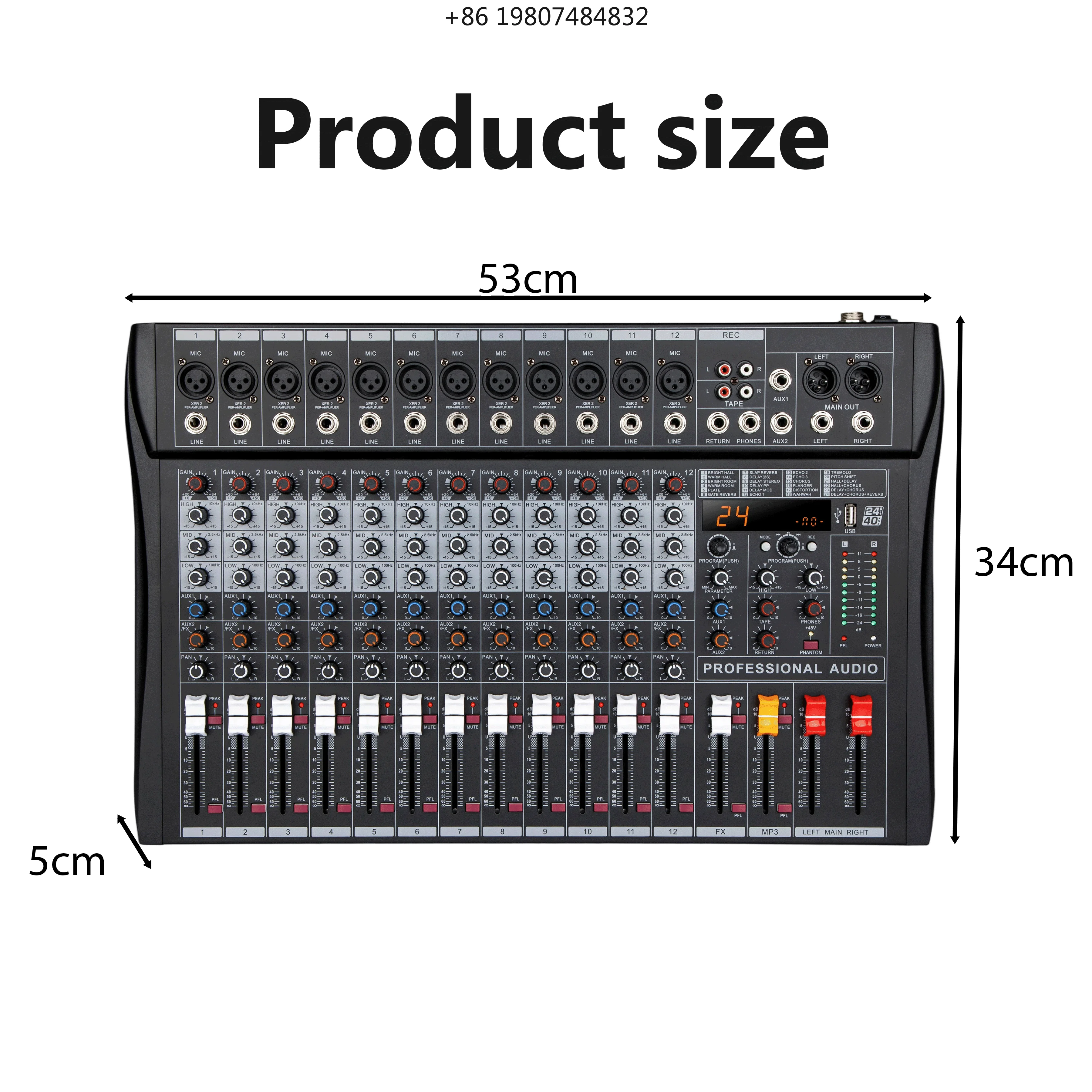 Mute PFL Function for Live Concert Professional Audio Mixer 16 Channel with 24 DSP Effects,
Mute PFL Function for Live Concert Professional Audio Mixer 16 Channel with 24 DSP Effects,