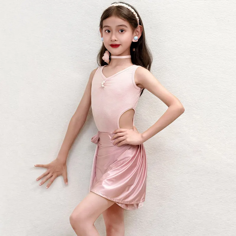 Children Latin Dance Practice Clothes For Girls Pink Sleeveless Tops Split Skirts Performance Suit Rumba Samba Latin Wear XH4947
Children Latin Dance Practice Clothes For Girls Pink Sleeveless Tops Split Skirts Performance Suit Rumba Samba Latin Wear XH4947