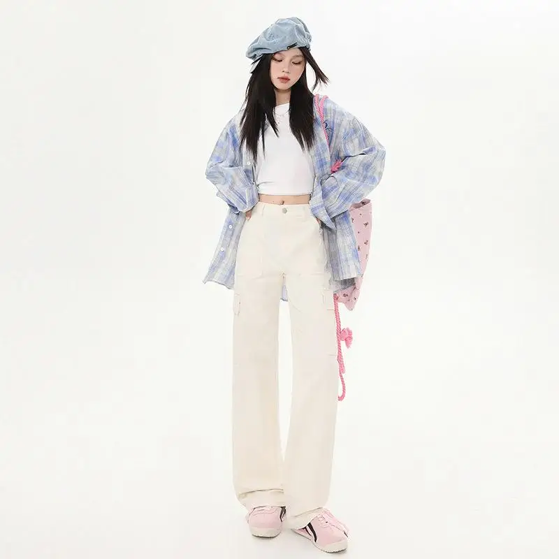 Женская рабочая одежда с несколькими карманами, широкие брюки с высокой талией, прямой крой, повседневные брюки из смеси хлопка из полиэстера на Новый год
Женская рабочая одежда с несколькими карманами, широкие брюки с высокой талией, прямой крой, повседневные брюки из смеси хлопка из полиэстера на Новый год