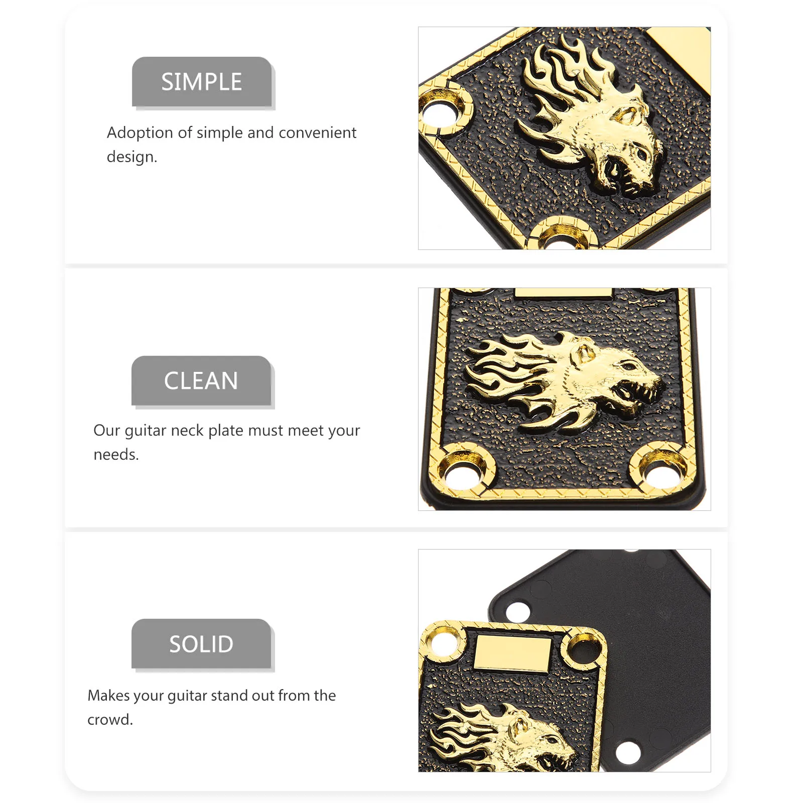 Guitar Accessories Zinc Alloy Leopard Head Reinforcement Plate Golden Guitar Neck Shims Replacement Bass Metal Durable Rust
Guitar Accessories Zinc Alloy Leopard Head Reinforcement Plate Golden Guitar Neck Shims Replacement Bass Metal Durable Rust