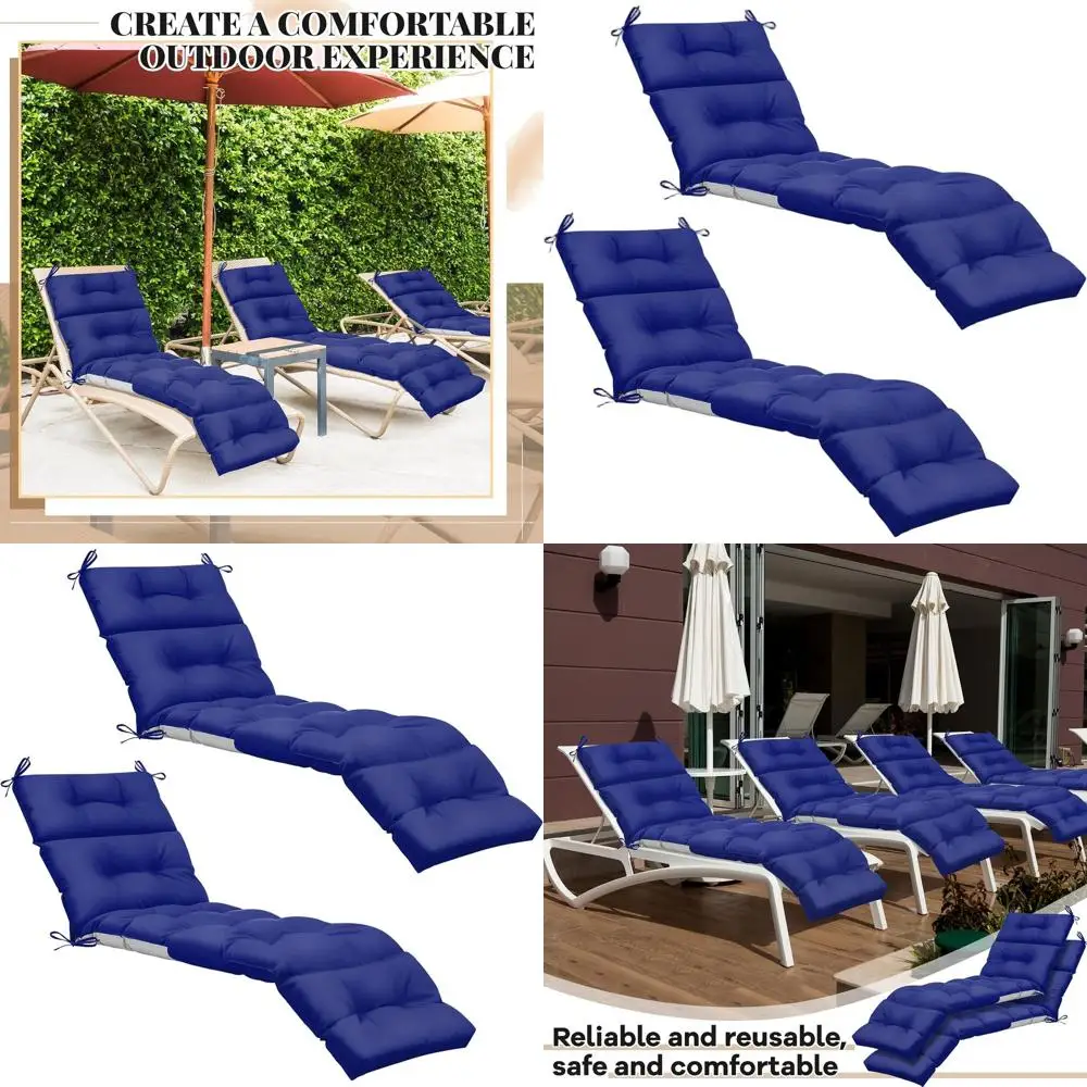 Set of 2 75x22x5 Dark Blue Chaise Lounge Cushions - Soft Replacement for Indoor or Outdoor Use, Ideal for Spring/Summer
Set of 2 75x22x5 Dark Blue Chaise Lounge Cushions - Soft Replacement for Indoor or Outdoor Use, Ideal for Spring/Summer