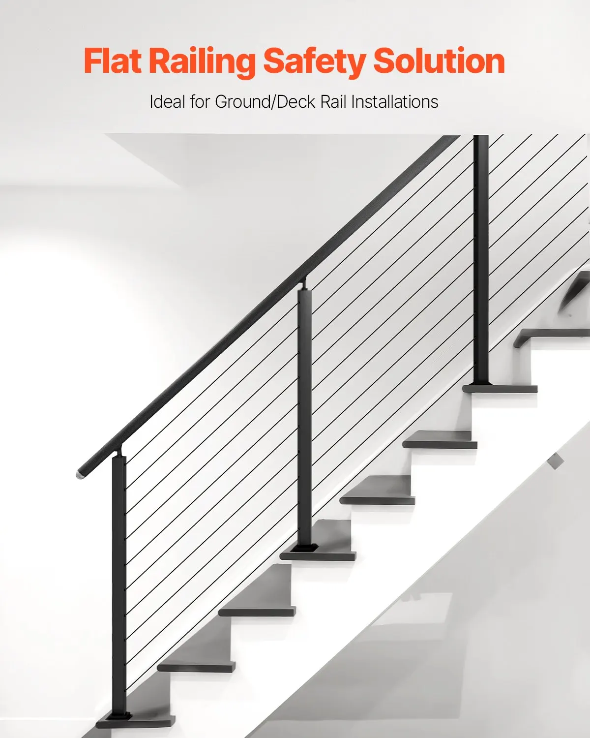 Cable Railing Post, 36x2x2 Inch Stair Railing Post, With Pre-Drilled 30° Angled Holes, Stainless Steel Cable Rail Post With Horizontal And Curved Bracket, 1-Pack, Black, 1JZLGZXHS914YIVIS001V0
Cable Railing Post, 36x2x2 Inch Stair Railing Post, With Pre-Drilled 30° Angled Holes, Stainless Steel Cable Rail Post With Horizontal And Curved Bracket, 1-Pack, Black, 1JZLGZXHS914YIVIS001V0