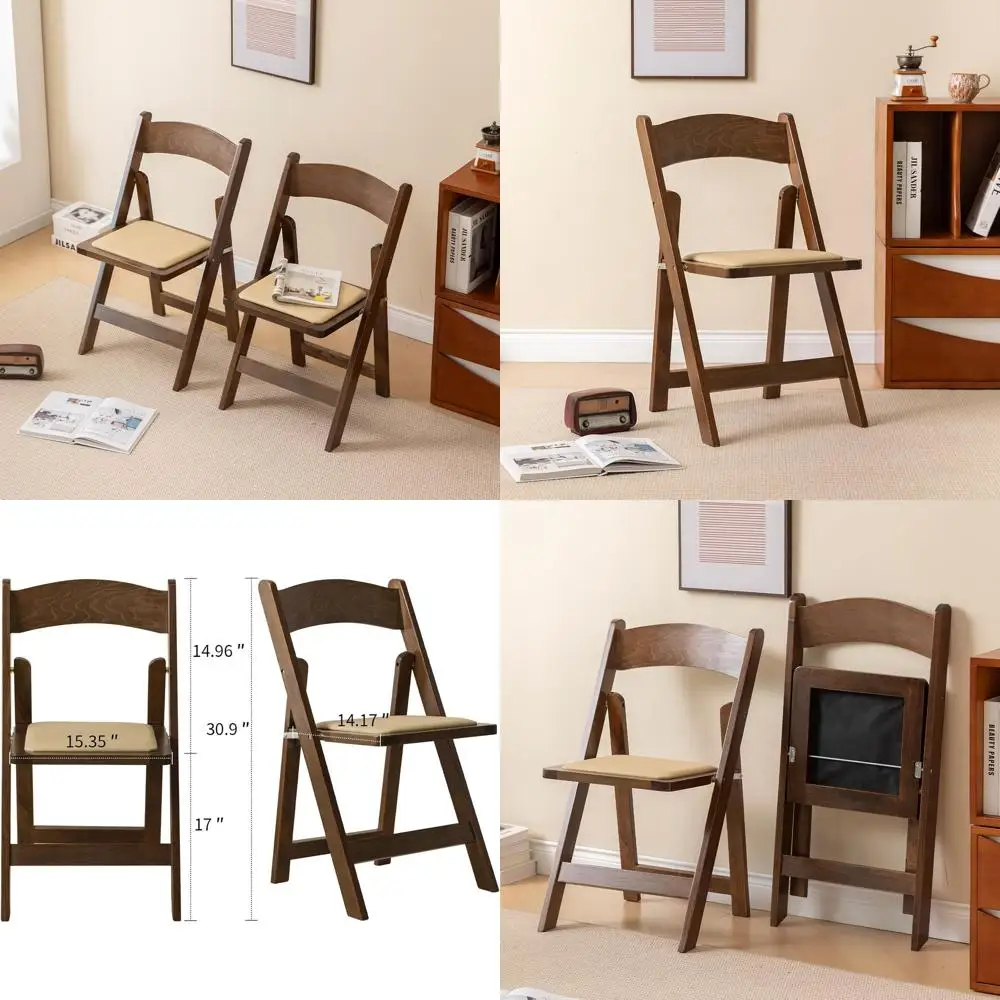 Wooden olding Chair with Sot Cushion, Simple and Stylish, Comortable and Durable, Suitable or Weddings, banquets and Events,Clas
Wooden olding Chair with Sot Cushion, Simple and Stylish, Comortable and Durable, Suitable or Weddings, banquets and Events,Clas