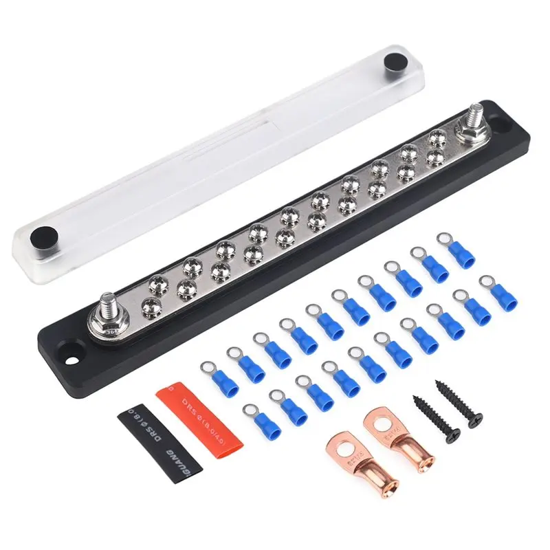 Car Terminal Block 1 Set, For RV And Yacht Busbar 20 Way, 12-36V 150A High Current, For Truck Boat For RV Marine-T48C
Car Terminal Block 1 Set, For RV And Yacht Busbar 20 Way, 12-36V 150A High Current, For Truck Boat For RV Marine-T48C