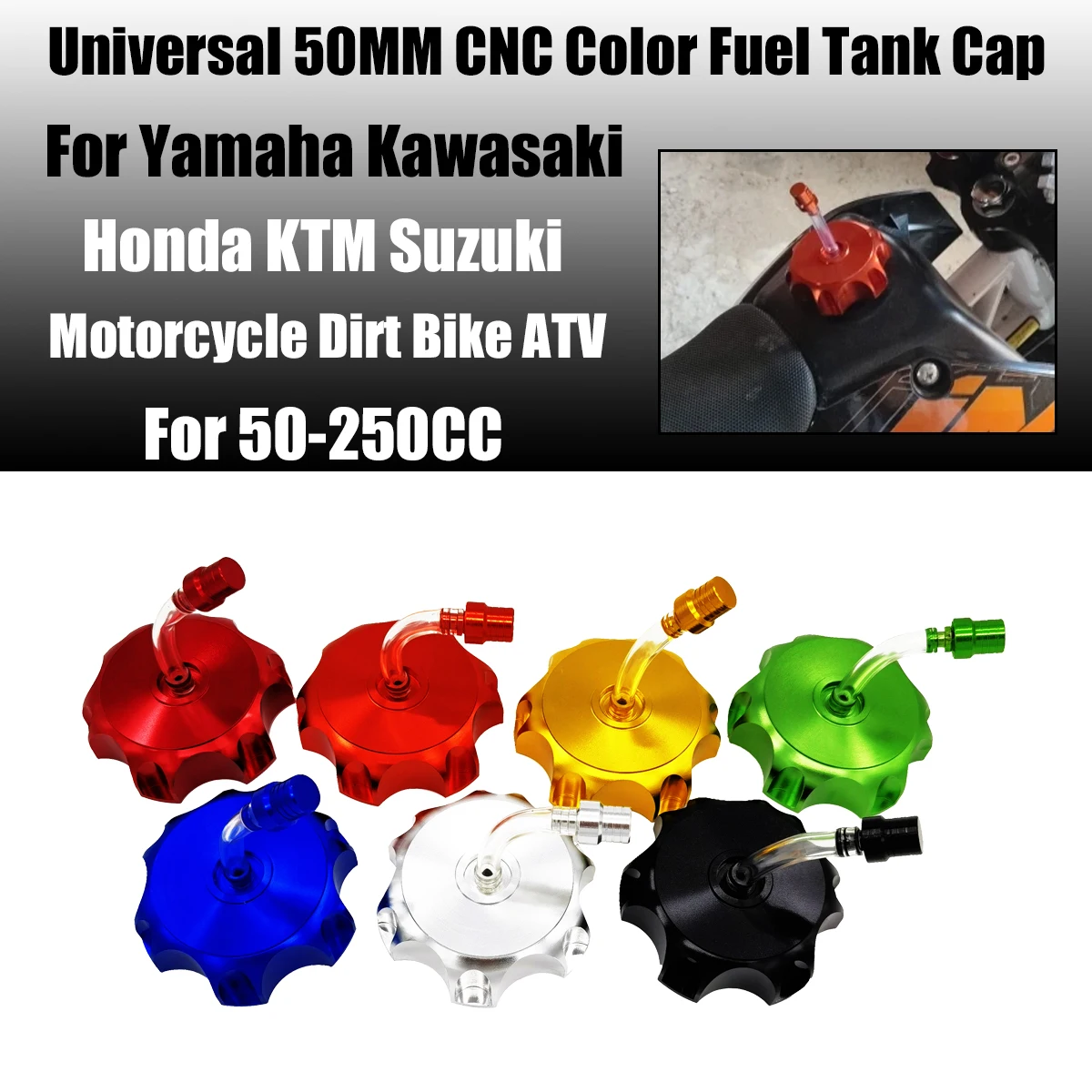Universal 50mm CNC Aluminum Racing Gas Fuel Tank Cap With Vent Cap For Yamaha Kawasaki Honda KTM Suzuki Motorcycle Dirt Bike ATV
Universal 50mm CNC Aluminum Racing Gas Fuel Tank Cap With Vent Cap For Yamaha Kawasaki Honda KTM Suzuki Motorcycle Dirt Bike ATV