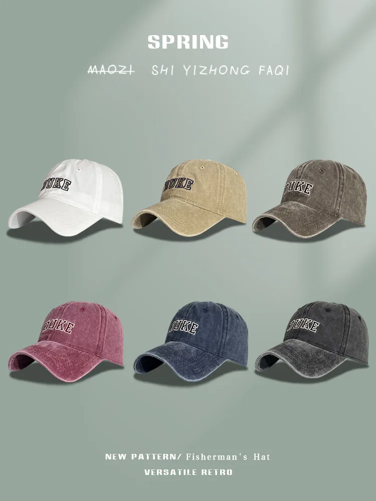 Spring and Summer Washed Distressed Baseball Hat New Korean Style All-Matching Embroidered Sun Protection Sun-Poof Peaked Cap
Spring and Summer Washed Distressed Baseball Hat New Korean Style All-Matching Embroidered Sun Protection Sun-Poof Peaked Cap