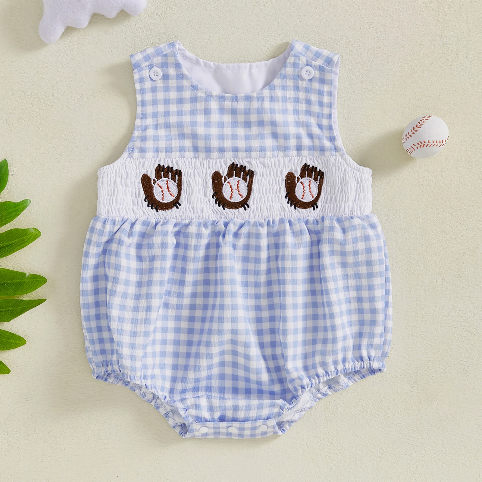 Baby Boys Girls Plaid Jumpsuit Sleeveless Round Neck Baseball Embroidery Tank Romper Boys Clothes Sunsuits
Baby Boys Girls Plaid Jumpsuit Sleeveless Round Neck Baseball Embroidery Tank Romper Boys Clothes Sunsuits