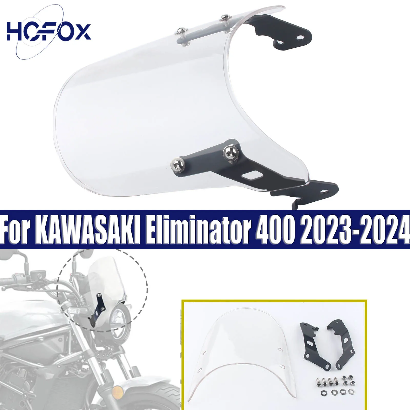 Лобовое стекло мотоцикла KAWASAKI Eliminator 400 450 2023-2024 универсальное ветровое стекло 
Лобовое стекло мотоцикла KAWASAKI Eliminator 400 450 2023-2024 универсальное ветровое стекло