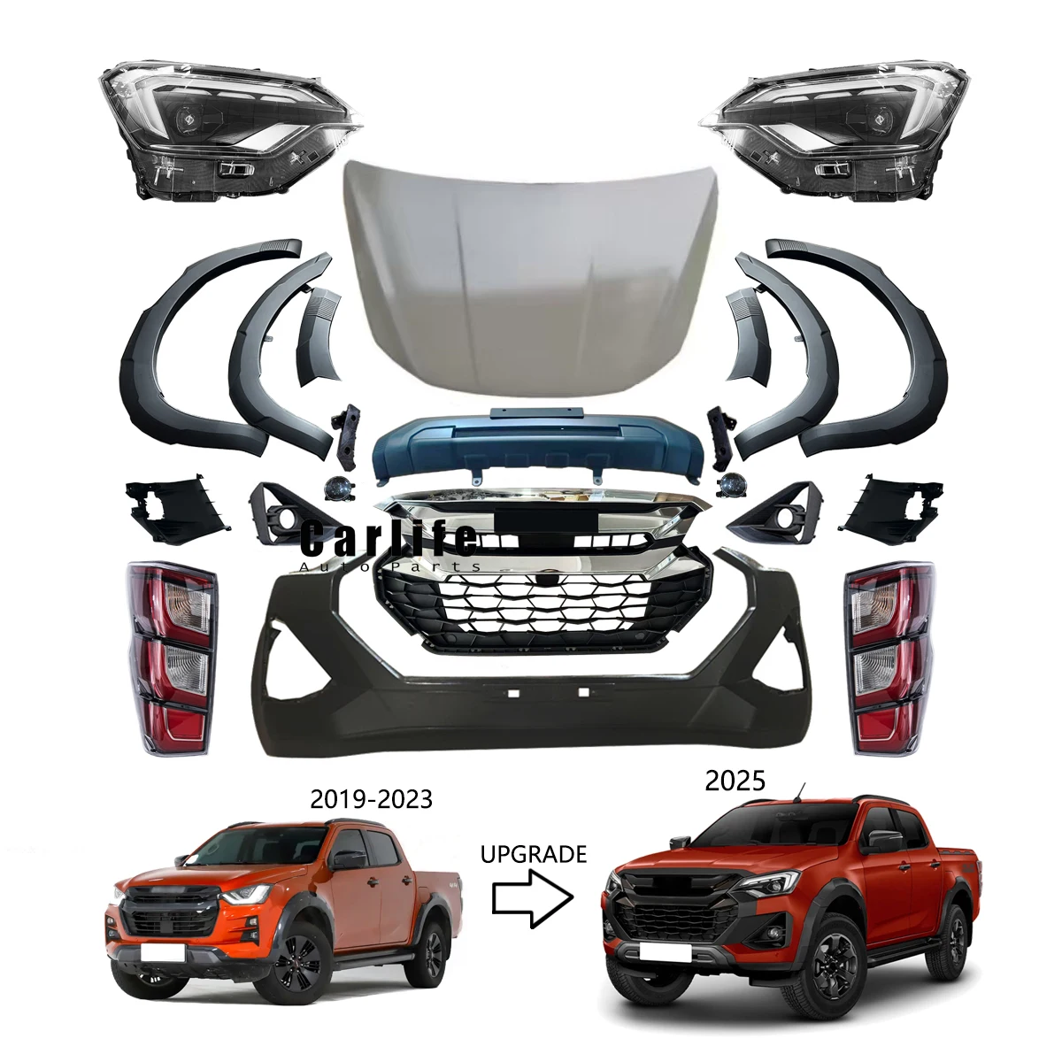 New Design Bumpers Body Kit for ISUZU 4X4 Dmax 2019-2023 Facelift to 2025 V CROSS Model.
New Design Bumpers Body Kit for ISUZU 4X4 Dmax 2019-2023 Facelift to 2025 V CROSS Model.
