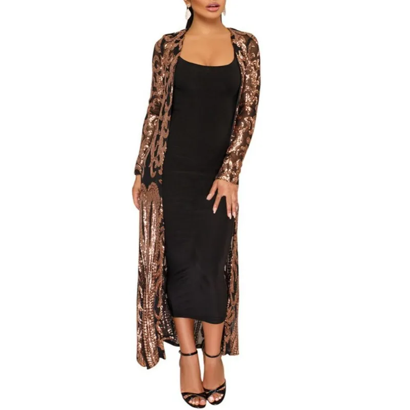 Women's Long Coat Sexy Sequin Perspective Long Sleeve Maxi Coat Gown Cardigan Vintage Evening Party Open Blouse
Women's Long Coat Sexy Sequin Perspective Long Sleeve Maxi Coat Gown Cardigan Vintage Evening Party Open Blouse