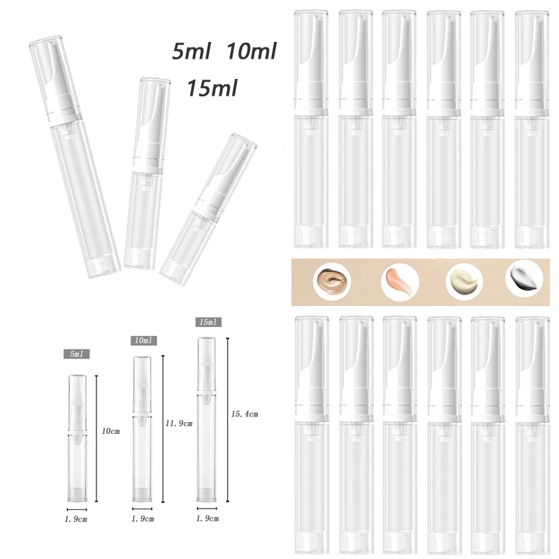 30Pcs 5-15ml Clear Plastic Vacuum Pump Bottles Travel Liquid Foundation Eye Gel Sample Container Empty Tubes Bottle Makeup Tools
30Pcs 5-15ml Clear Plastic Vacuum Pump Bottles Travel Liquid Foundation Eye Gel Sample Container Empty Tubes Bottle Makeup Tools