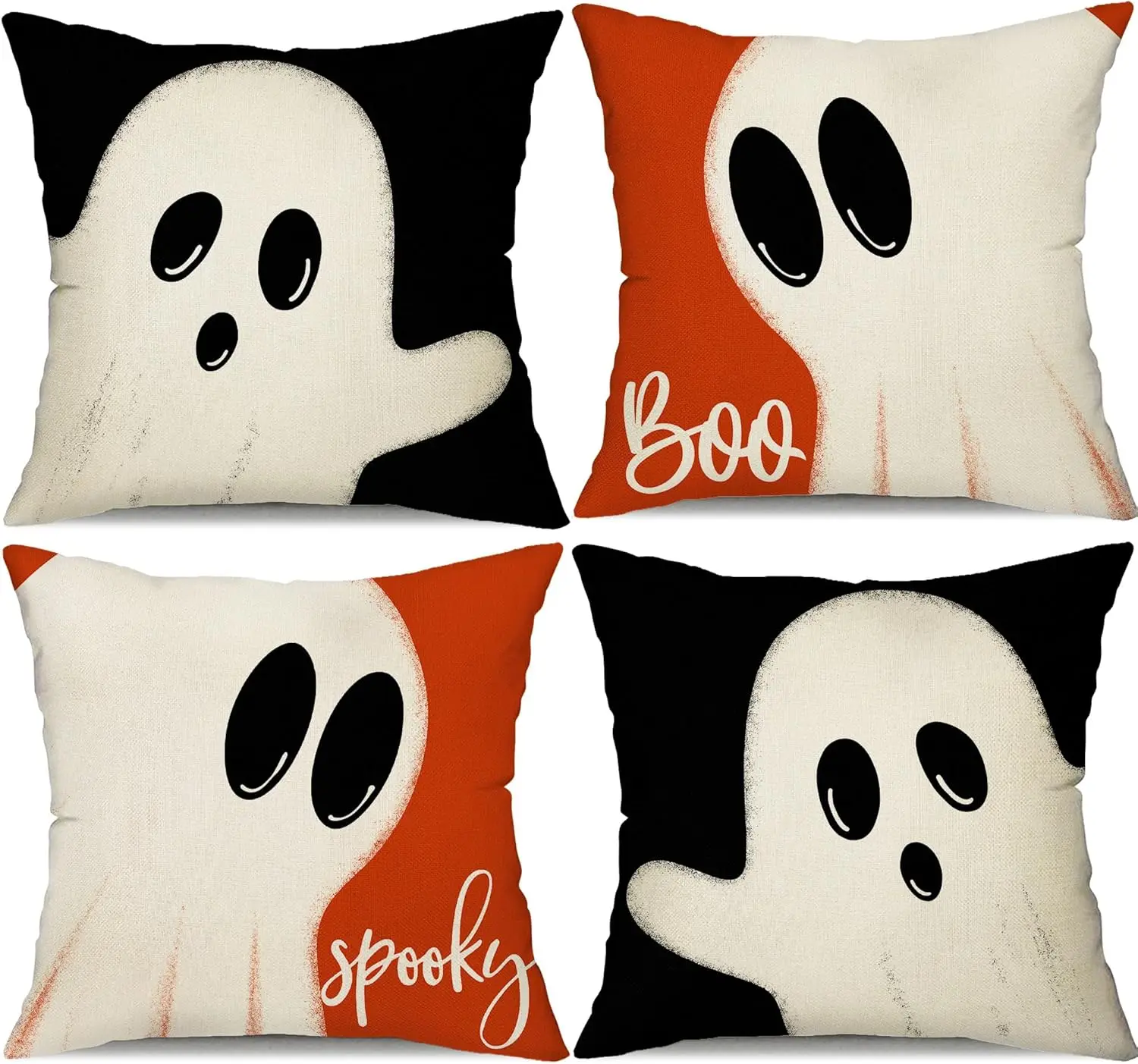 Halloween Pillow Covers 18x18 Inch Set of 4 White Ghost Decor Black Orange Pillow Covers Happy Halloween Outdoor Pillow Covers
Halloween Pillow Covers 18x18 Inch Set of 4 White Ghost Decor Black Orange Pillow Covers Happy Halloween Outdoor Pillow Covers