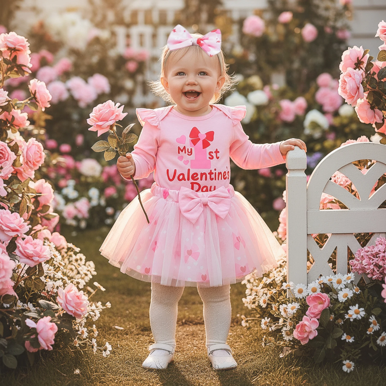 Комбинезон из 3 предметов для маленьких девочек на первый день святого Валентина, комбинезон с длинными рукавами и круглым вырезом с рюшами и принтом сердца + тюлевая юбка + комплект с повязкой на голову
Комбинезон из 3 предметов для маленьких девочек на первый день святого Валентина, комбинезон с длинными рукавами и круглым вырезом с рюшами и принтом сердца + тюлевая юбка + комплект с повязкой на голову