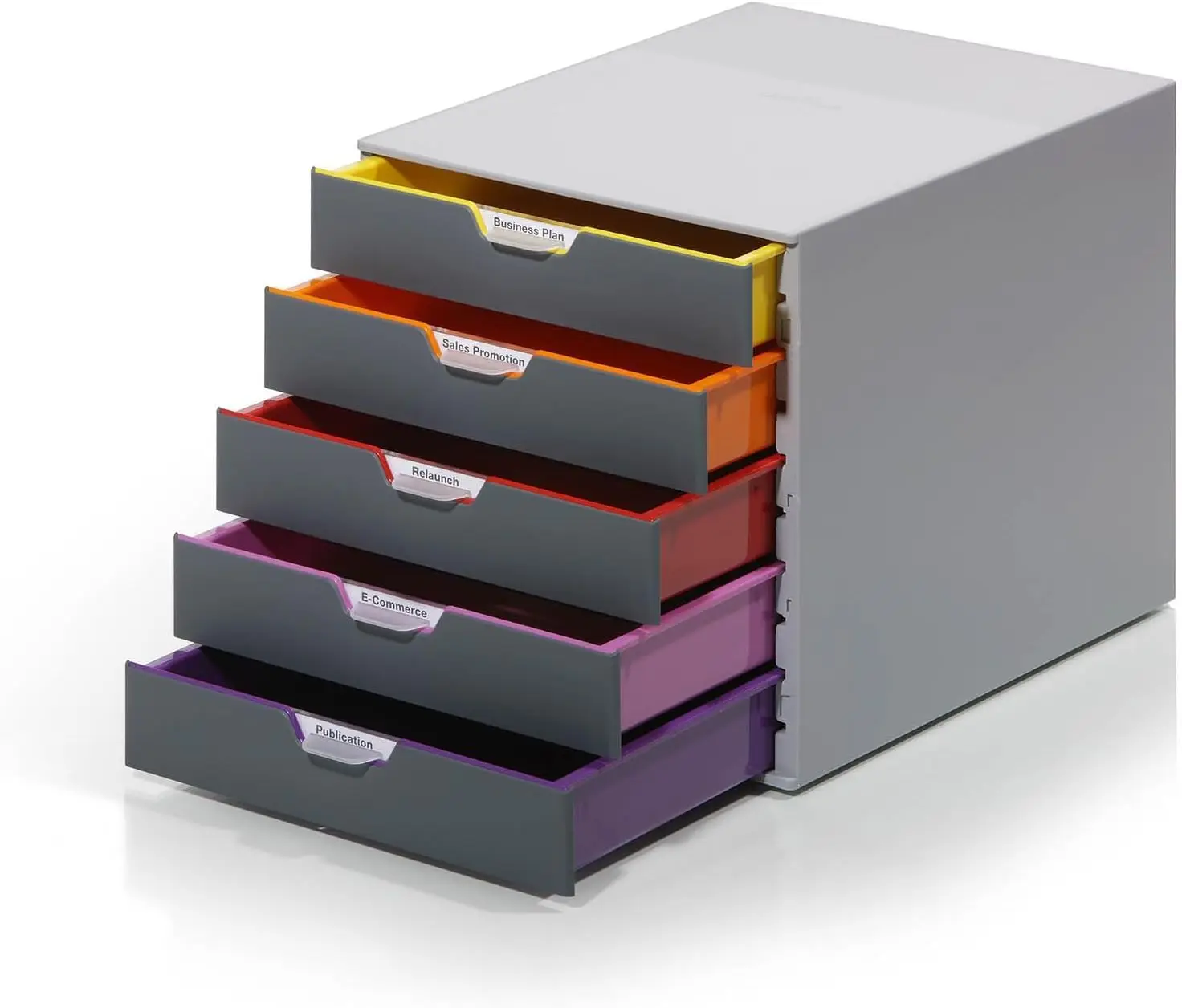 5-Drawer Gray Desktop Organizer with Color-Coded Trays for Paper Storage
5-Drawer Gray Desktop Organizer with Color-Coded Trays for Paper Storage