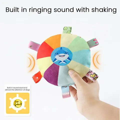 Dog Sounding Plush Toy Bell Cartoon Flying Disc Toy Small Dog Teeth Grinding Toy Wear-resistant Bite-resistant Puppy Pet Product
