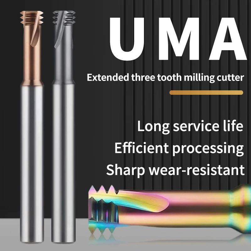 GULING Three Tooth Thread Milling Cutter Carbide Tungsten Steel M1.4 M1.6 M2 M2.5 M3 M3.5 M4 M5 M6 M8 M10 M12 M14 M16 X100MM Cut
GULING Three Tooth Thread Milling Cutter Carbide Tungsten Steel M1.4 M1.6 M2 M2.5 M3 M3.5 M4 M5 M6 M8 M10 M12 M14 M16 X100MM Cut