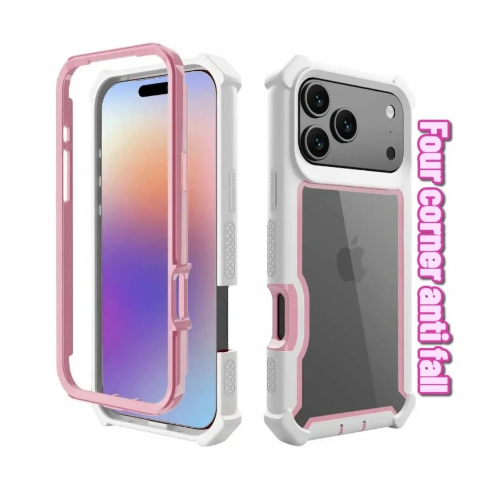 Высококачественные прозрачные чехлы для телефонов 2 в 1 для IPhone 17 Air 16 15 14 Plus 13 12 Pro Max, прочный нескользящий противоударный защитный чехол
Высококачественные прозрачные чехлы для телефонов 2 в 1 для IPhone 17 Air 16 15 14 Plus 13 12 Pro Max, прочный нескользящий противоударный защитный чехол