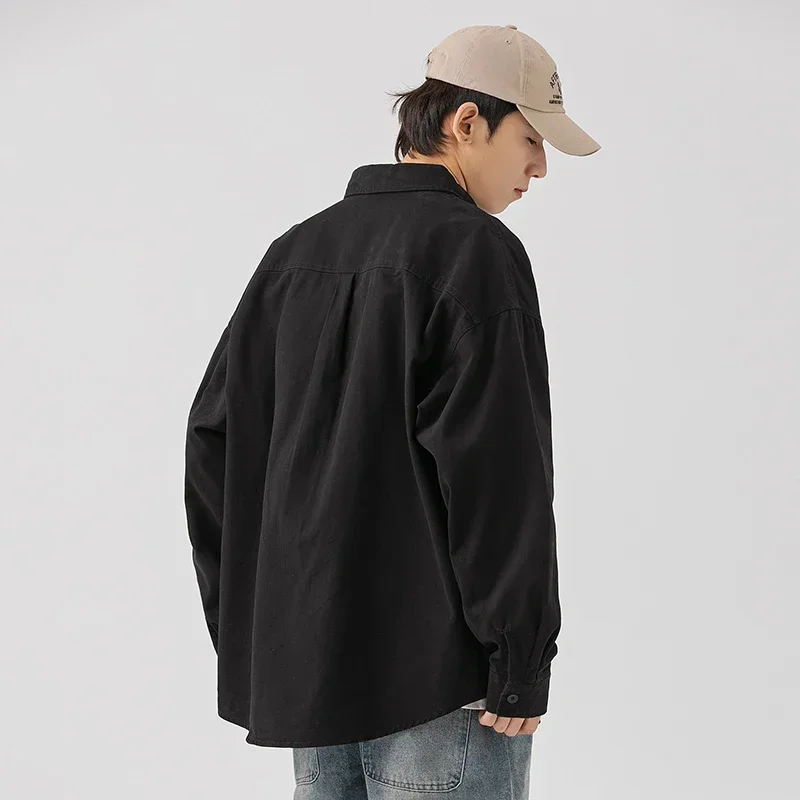 Autumn Winter Men's 100% Cotton Shirts Simple Fashion Solid Color Long-Sleeved Lapels Shirt Streetwear High Quality Men Clothing
Autumn Winter Men's 100% Cotton Shirts Simple Fashion Solid Color Long-Sleeved Lapels Shirt Streetwear High Quality Men Clothing