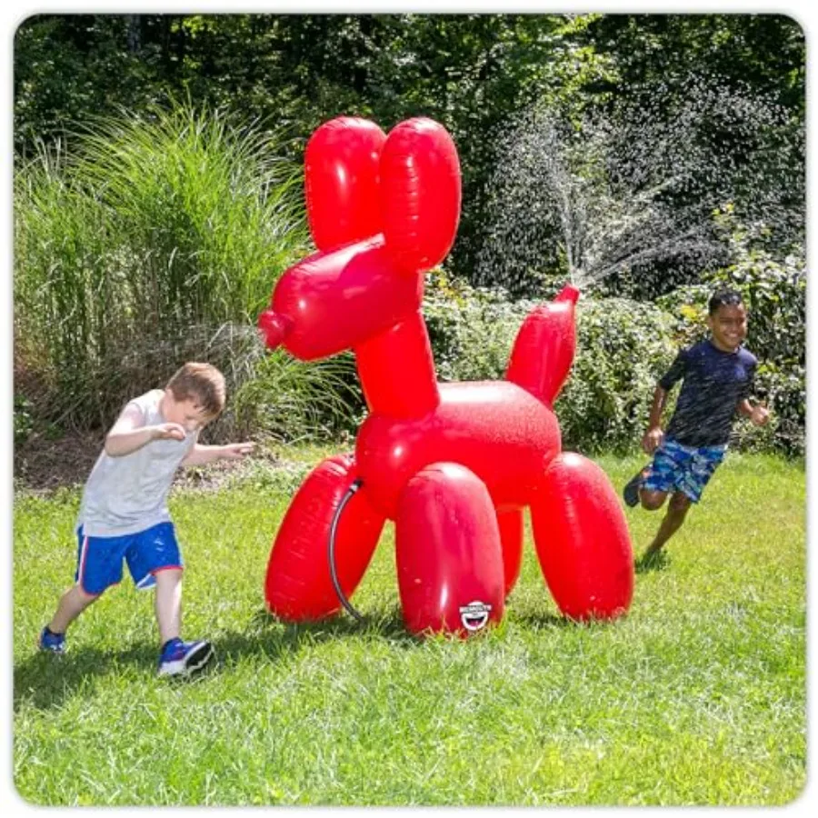 Backyard water game: inflatable balloon dog sprinkler, PVC material, blue and white, 6 feet tall, durable and quick-inflating
Backyard water game: inflatable balloon dog sprinkler, PVC material, blue and white, 6 feet tall, durable and quick-inflating