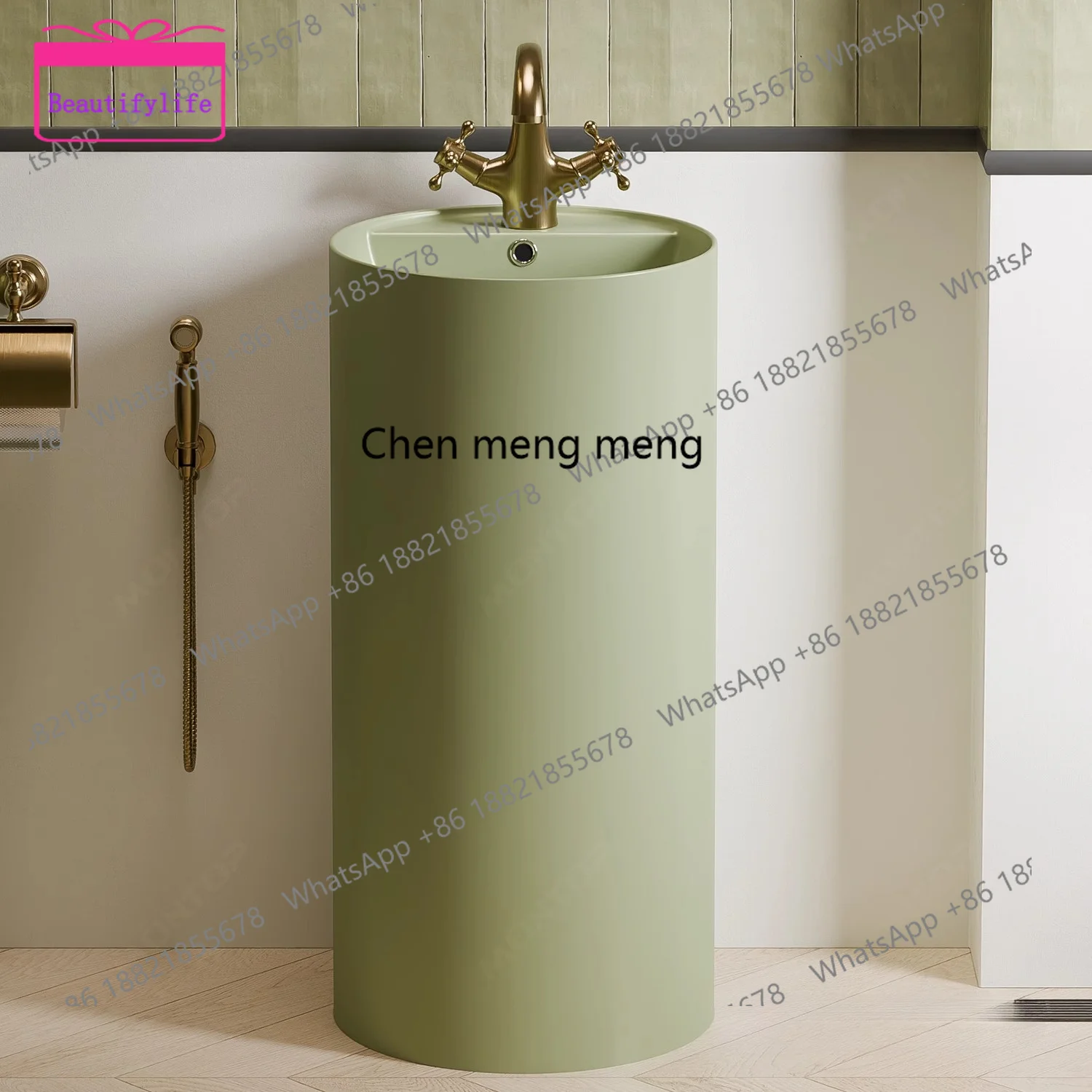 YL Retro green integrated floor-to-ceiling ceramic column basin small apartment bathroom hand washing, washbasin
YL Retro green integrated floor-to-ceiling ceramic column basin small apartment bathroom hand washing, washbasin