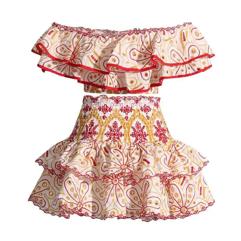 Fashion Two Piece Women Dress Summer Sexy Beach Wear Ruffles Crop Tops + Mini Short Cake Skirts Suits Lady Vacation Robe
Fashion Two Piece Women Dress Summer Sexy Beach Wear Ruffles Crop Tops + Mini Short Cake Skirts Suits Lady Vacation Robe