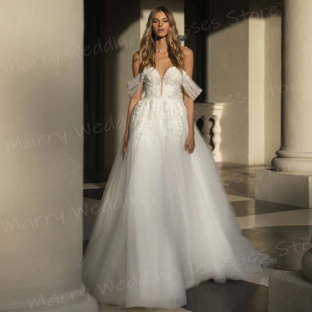Classic Charming A Line Women's Wedding Dresses Pretty Sweetheart Appliques Lace Up Bride Gowns Sexy Backless Vestidos De Novia
Classic Charming A Line Women's Wedding Dresses Pretty Sweetheart Appliques Lace Up Bride Gowns Sexy Backless Vestidos De Novia