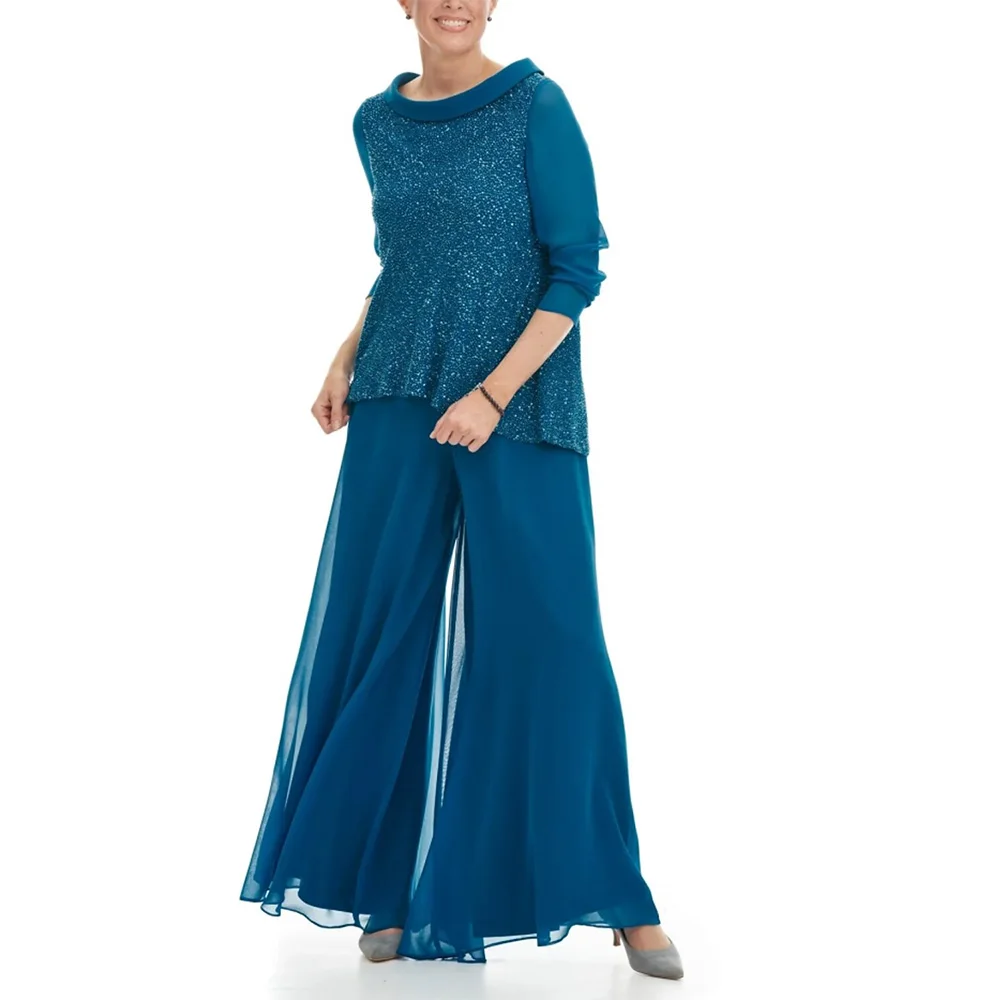 Simple Mother Of the Bride Dresses 2023 Pants Suit O-Neck 2 Piece Wedding Guest Gowns with Sequins Dress Women For Wedding Party
Simple Mother Of the Bride Dresses 2023 Pants Suit O-Neck 2 Piece Wedding Guest Gowns with Sequins Dress Women For Wedding Party