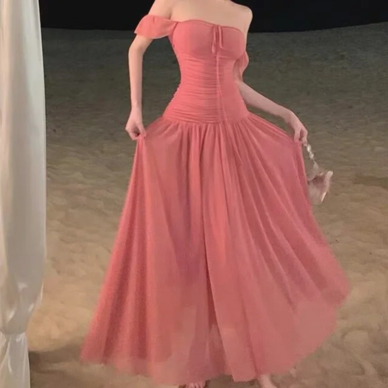 Элегантное платье с открытой спиной и открытыми плечами во французском стиле, женское длинное платье для летнего пляжного отдыха
Элегантное платье с открытой спиной и открытыми плечами во французском стиле, женское длинное платье для летнего пляжного отдыха