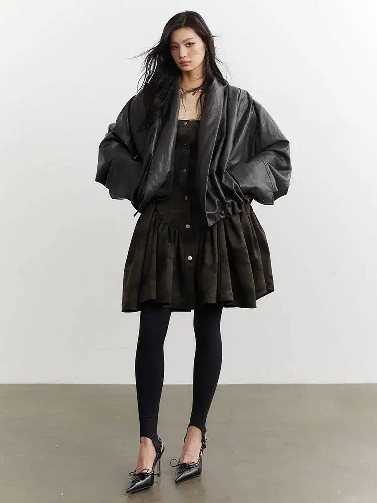 Pleated Casual Brown Big Size PU Leather Jacket New Lapel Long Sleeve Women Coat Fashion Spring Autumn 2026 1EBC
Pleated Casual Brown Big Size PU Leather Jacket New Lapel Long Sleeve Women Coat Fashion Spring Autumn 2026 1EBC