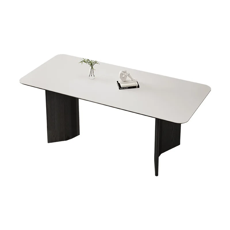 Solid wood pure white rock slab Italian household dining table black simple table designer small apartment dining table
Solid wood pure white rock slab Italian household dining table black simple table designer small apartment dining table