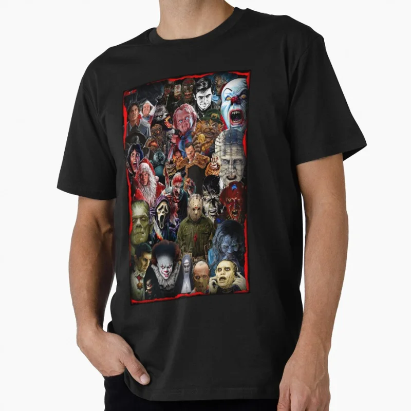 Ultimate Collage Of Horror (Portrait) Vintage Movies Scary Halloween gift T shirt for man Large size Tops 100% cotton clothes 
Ultimate Collage Of Horror (Portrait) Vintage Movies Scary Halloween gift T shirt for man Large size Tops 100% cotton clothes