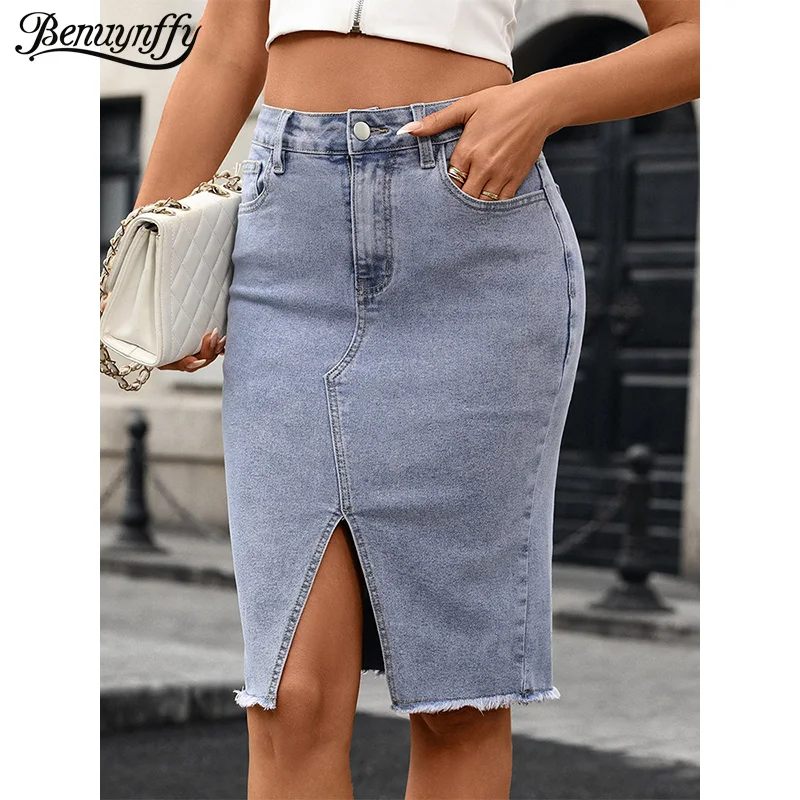 Benuynffy Fashion Raw Hem Slit Bodycon Denim Skirt Women Summer 2026 New Vintage High Waist Female Casual Streetwear Midi Skirts
Benuynffy Fashion Raw Hem Slit Bodycon Denim Skirt Women Summer 2026 New Vintage High Waist Female Casual Streetwear Midi Skirts
