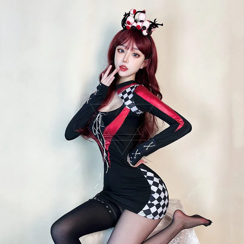 Halloween Sexy Race Car Driver Cosplay Costumes Women Sexy Racing Jumpsuit Long Sleeves Racer Girl Uniform Cheerleaders Costume
Halloween Sexy Race Car Driver Cosplay Costumes Women Sexy Racing Jumpsuit Long Sleeves Racer Girl Uniform Cheerleaders Costume