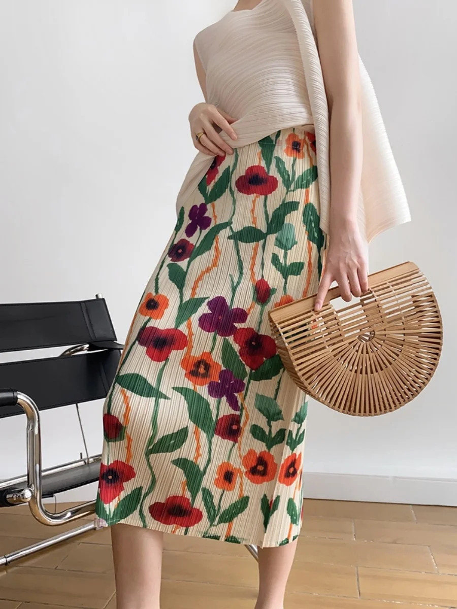 High Waist Pleated Floral Skirt, Slimming Design, Perfect for Beach Vacations, Fits Up To 160lbs - Versatile
High Waist Pleated Floral Skirt, Slimming Design, Perfect for Beach Vacations, Fits Up To 160lbs - Versatile
