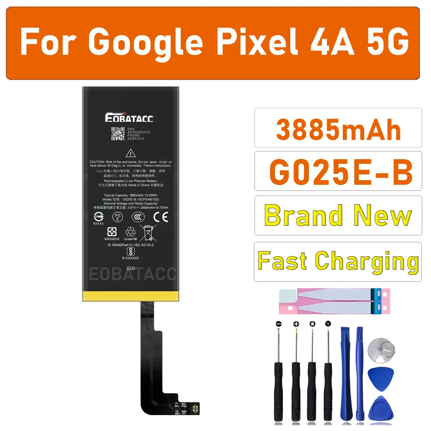 100% Original New High Quality G025E-B 3885mAhBattery For HTC Google Pixel 4A 5G Version Batteries Bateria +Tools
100% Original New High Quality G025E-B 3885mAhBattery For HTC Google Pixel 4A 5G Version Batteries Bateria +Tools