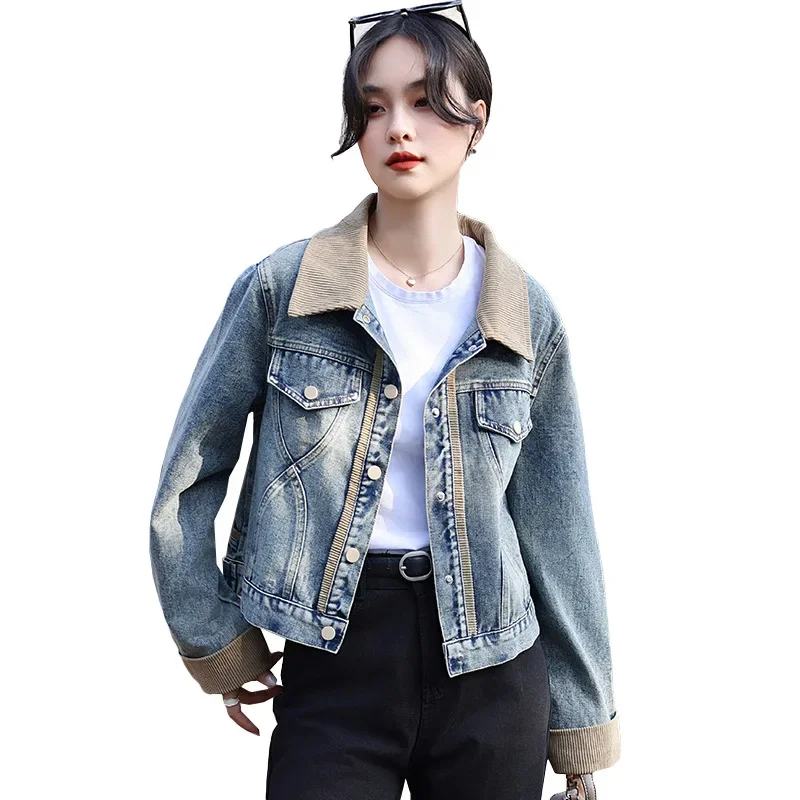 Spring Women's Retro Contrasting Splicing Denim Jacket Motorcycle Suit Korean Style Top Design Sense Niche Trend Short Jacket
Spring Women's Retro Contrasting Splicing Denim Jacket Motorcycle Suit Korean Style Top Design Sense Niche Trend Short Jacket