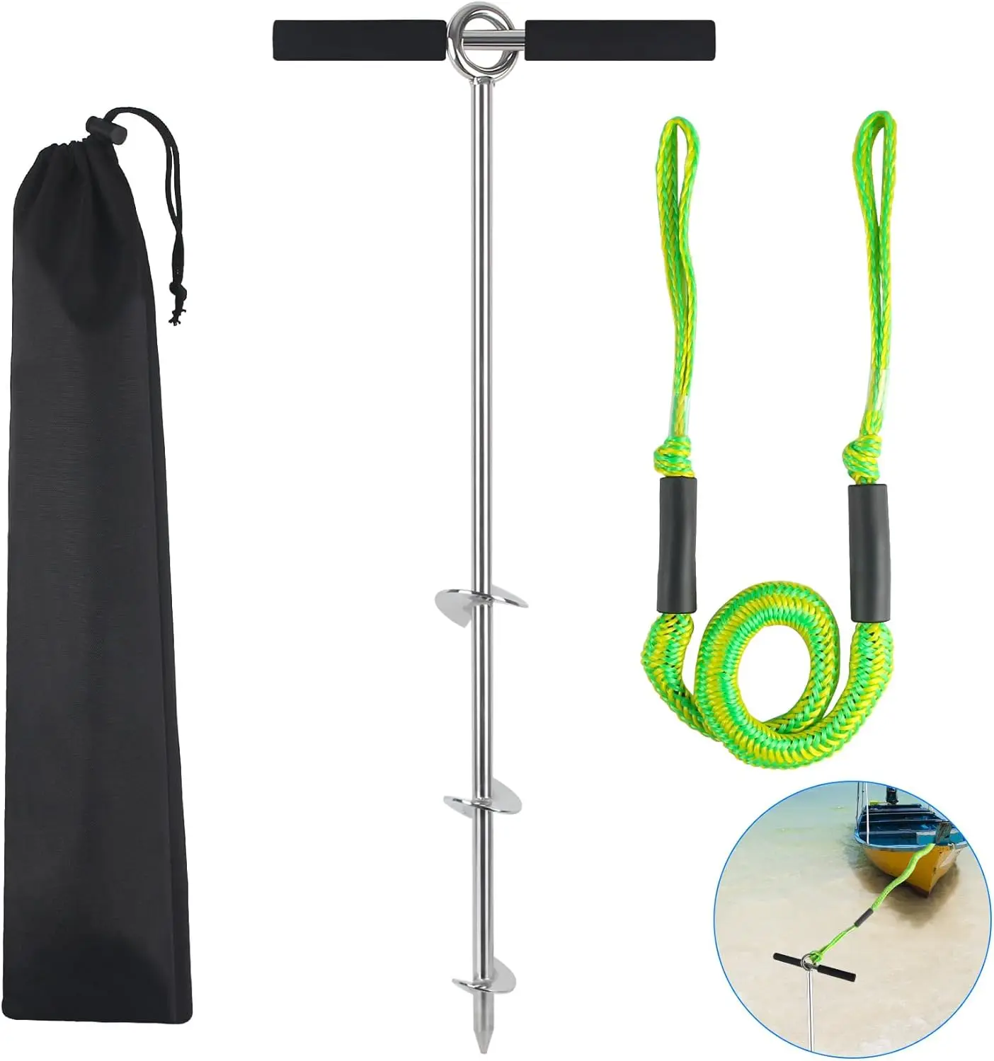 18/24/36 Inch Sand Anchor for Boats, Stainless Steel Screw Anchor with Handle, Shallow Water Anchor for Jet Ski, Pontoon, Kayak
18/24/36 Inch Sand Anchor for Boats, Stainless Steel Screw Anchor with Handle, Shallow Water Anchor for Jet Ski, Pontoon, Kayak