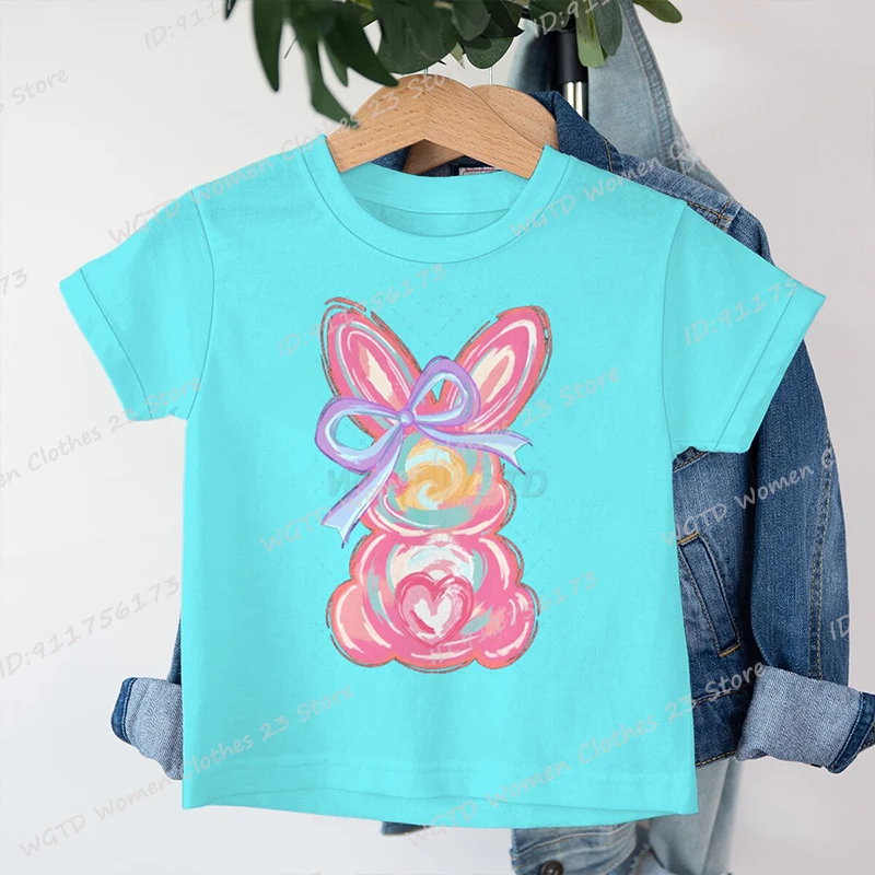 Funny Easter Day Bunny Bow Print T-shirt Cute Short Sleeve Tee Shirts Summer Fashion Children Boys Girls T Shirt Round Neck Tops 
Funny Easter Day Bunny Bow Print T-shirt Cute Short Sleeve Tee Shirts Summer Fashion Children Boys Girls T Shirt Round Neck Tops