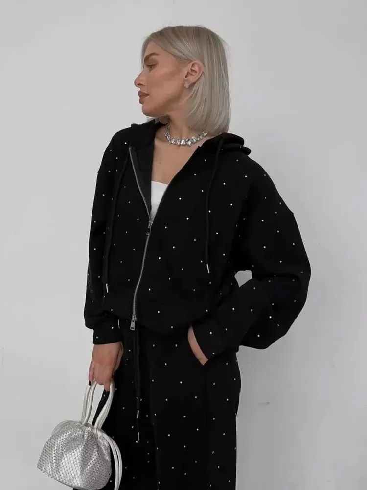 Woman's Casual Zipper Hooded Sportswear Two-piece Sets For Women Polka Dot Loose Suit 2025 Autumn Winter Sweatshirt Hoodie Suits
Woman's Casual Zipper Hooded Sportswear Two-piece Sets For Women Polka Dot Loose Suit 2025 Autumn Winter Sweatshirt Hoodie Suits