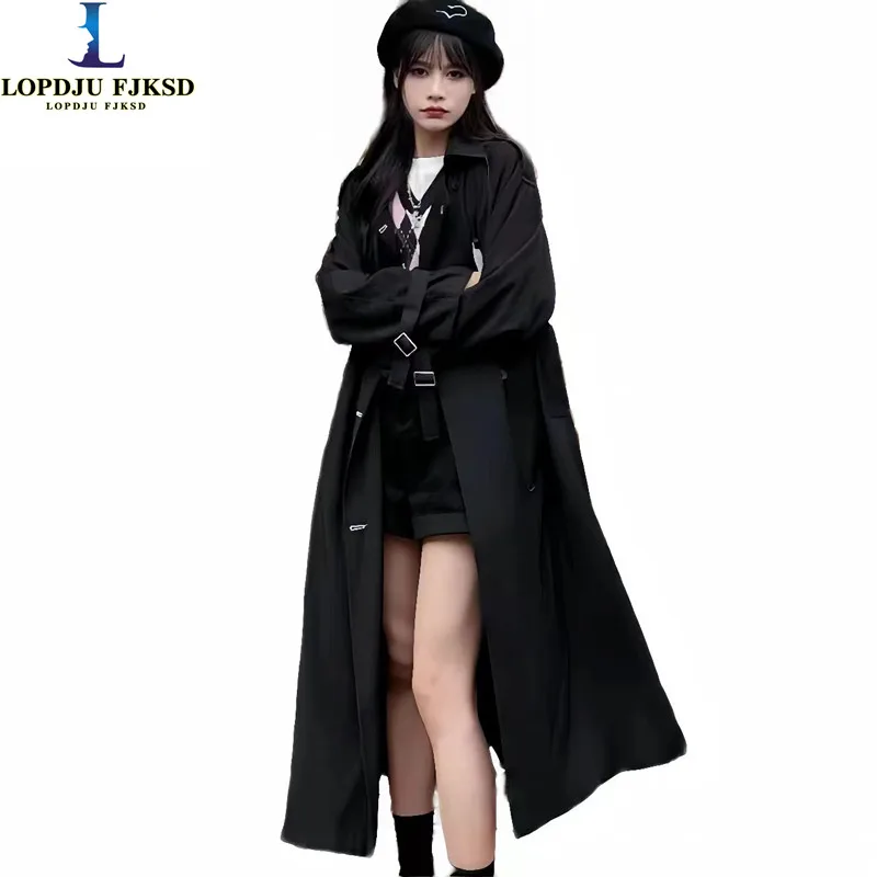 Women's Double Breasted Trench Coats, Korean Windbreaker, Loose Female Clothing, Black Tops, Autumn, Winter Fashion, New, 2023
Women's Double Breasted Trench Coats, Korean Windbreaker, Loose Female Clothing, Black Tops, Autumn, Winter Fashion, New, 2023
