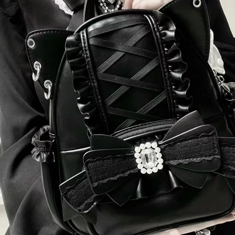 Japanese Kawaii Cute Car Ears Pu Bow Preppy Style Backpack Casual Schoolbag Handbag Student Leisure Travel Backpack
Japanese Kawaii Cute Car Ears Pu Bow Preppy Style Backpack Casual Schoolbag Handbag Student Leisure Travel Backpack