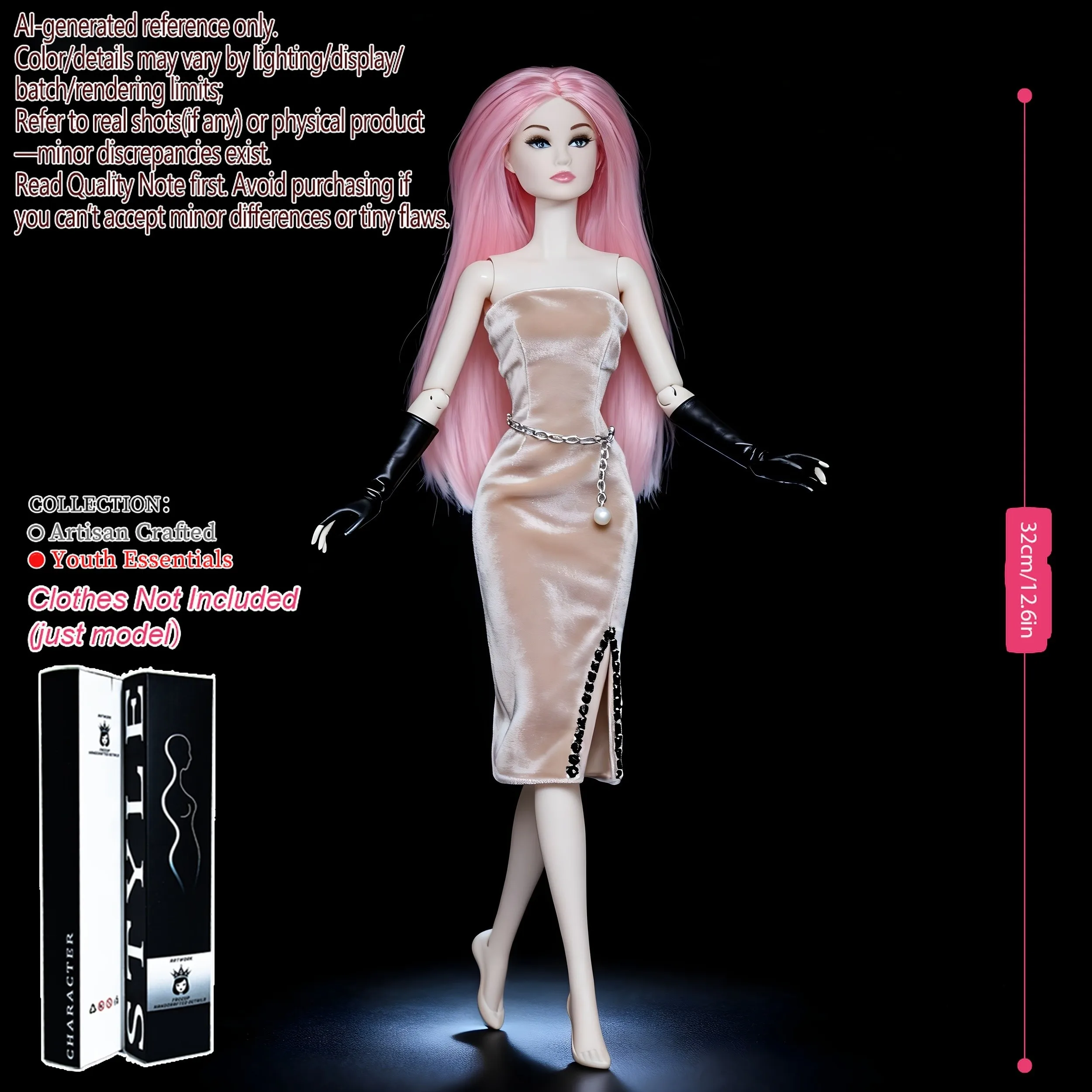 12,6-дюймовая реалистичная коллекционная кукла BJD — модная модель куклы с шаровым шарниром и 12 шарнирами для рукоделия (без одежды)
12,6-дюймовая реалистичная коллекционная кукла BJD — модная модель куклы с шаровым шарниром и 12 шарнирами для рукоделия (без одежды)