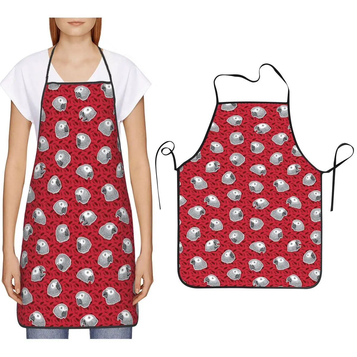 African Grey Parrots Pattern (Red) Aprons Chef Cooking Baking Tablier Bib Kitchen Cleaning Pinafore for Women Men Gardening
African Grey Parrots Pattern (Red) Aprons Chef Cooking Baking Tablier Bib Kitchen Cleaning Pinafore for Women Men Gardening