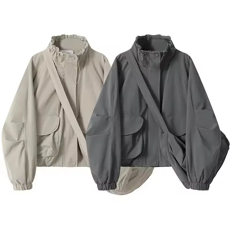 Female Korean Casual Stand Collar Jackets Thin Tops Women's Spring Autumn 2026 New Zipper Workwear Windbreaker Without Bag
Female Korean Casual Stand Collar Jackets Thin Tops Women's Spring Autumn 2026 New Zipper Workwear Windbreaker Without Bag