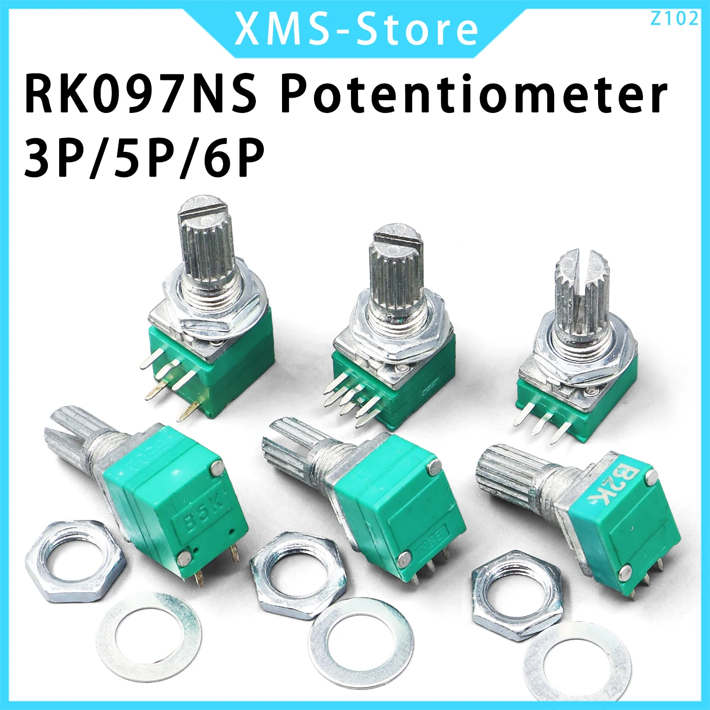 2Pcs Potentiometers Industrial Switches RK097N 3P/5P/6P B1K 5K 10K 20K 50K 100K 500K Switch Audio Shaft 15mm Amplifier Sealing
2Pcs Potentiometers Industrial Switches RK097N 3P/5P/6P B1K 5K 10K 20K 50K 100K 500K Switch Audio Shaft 15mm Amplifier Sealing
